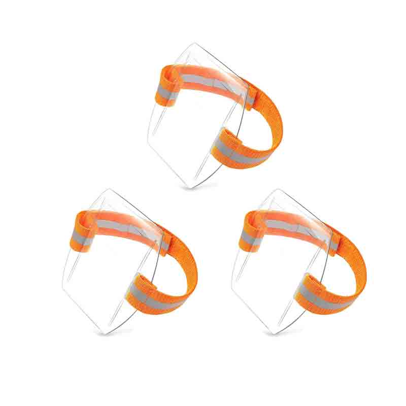 PVC Plastic Card Holder Polyester Reflective Wristband ID Card Holder Arm Adjustable ID Badge Elastic Arm Band ID Badge Holder