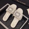 Women's Flat Slingback Sandals - Crystal Embellished Outdoor Slides, Viral Instagram Fashion Must-Have Beach To Street Shoes
