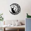 Moon Black Cat Silhouette Wall Hanging Crafts Simple Iron Wall Decoration Art Wall Decoration Garden Living Room Wall Decoration