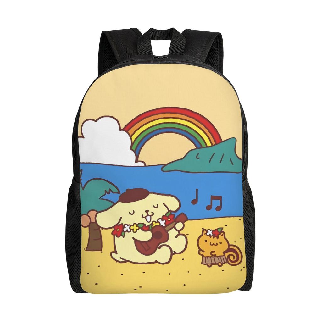P-Pompompurines Laptop Backpack Men Women Basic Bookbag for School College Students Dog Cartoon Bags