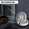 (White) Remote Control Wireless Wall Mounted Circulation Air Cooling Fan with LED Light