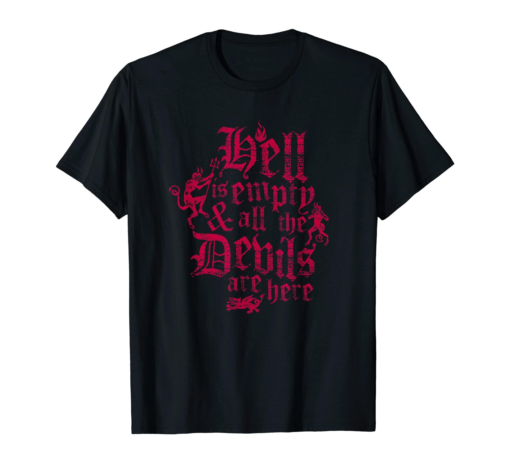 

Hell is Empty Tempest Vintage Distressed Gothic Shakespeare - T-Shirt