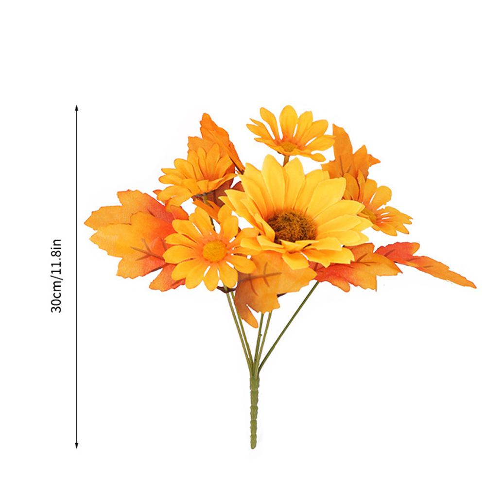 

Искусственный цветок Кленовый тыквенный букет Реалистичный искусственный шелковый подсолнух Хэллоуин День благодарения Фестиваль Внутреннее наружное украшение