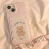 Cute Doll Bear Card Bag Applies To iPhone11 Mobile Phone Case Apple 11promax Lanyard 11/11 Female Soft