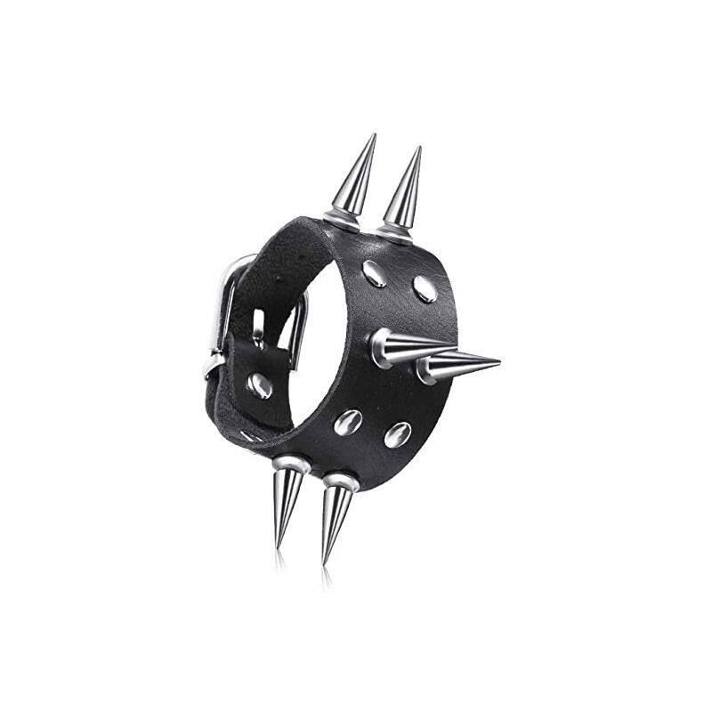 Fashion Fashion Punk Street Shooting Nightclub Square Rivet Spike Bracelet Ins Couple Leather Bracelet Bracelet