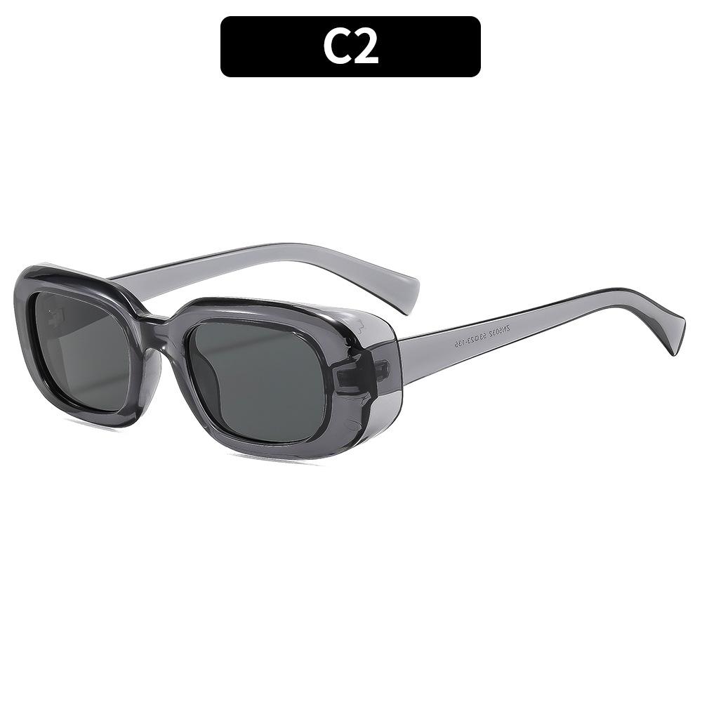 Fashion small frame square UV protection sunglasses, high-end casual plain sunglasses, versatile trendy glasses