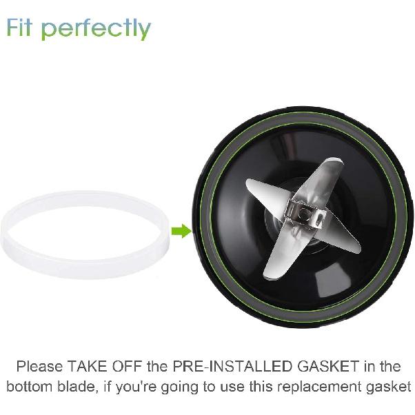 6 Pieces 10cm White Rubber Sealing Gaskets O-Ring Replacement Part Compatible with Nutri Ninja Juicer Blender Replacement Seals