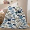 1 Stück Küsten-Meeresleben Plüsch-Flanell-Decke - Weicher, Warmer Ganzjahreskomfort mit Nautischem Seestern & Meeresbewohner Design, Ideales Geschenk, Rot, Strand B