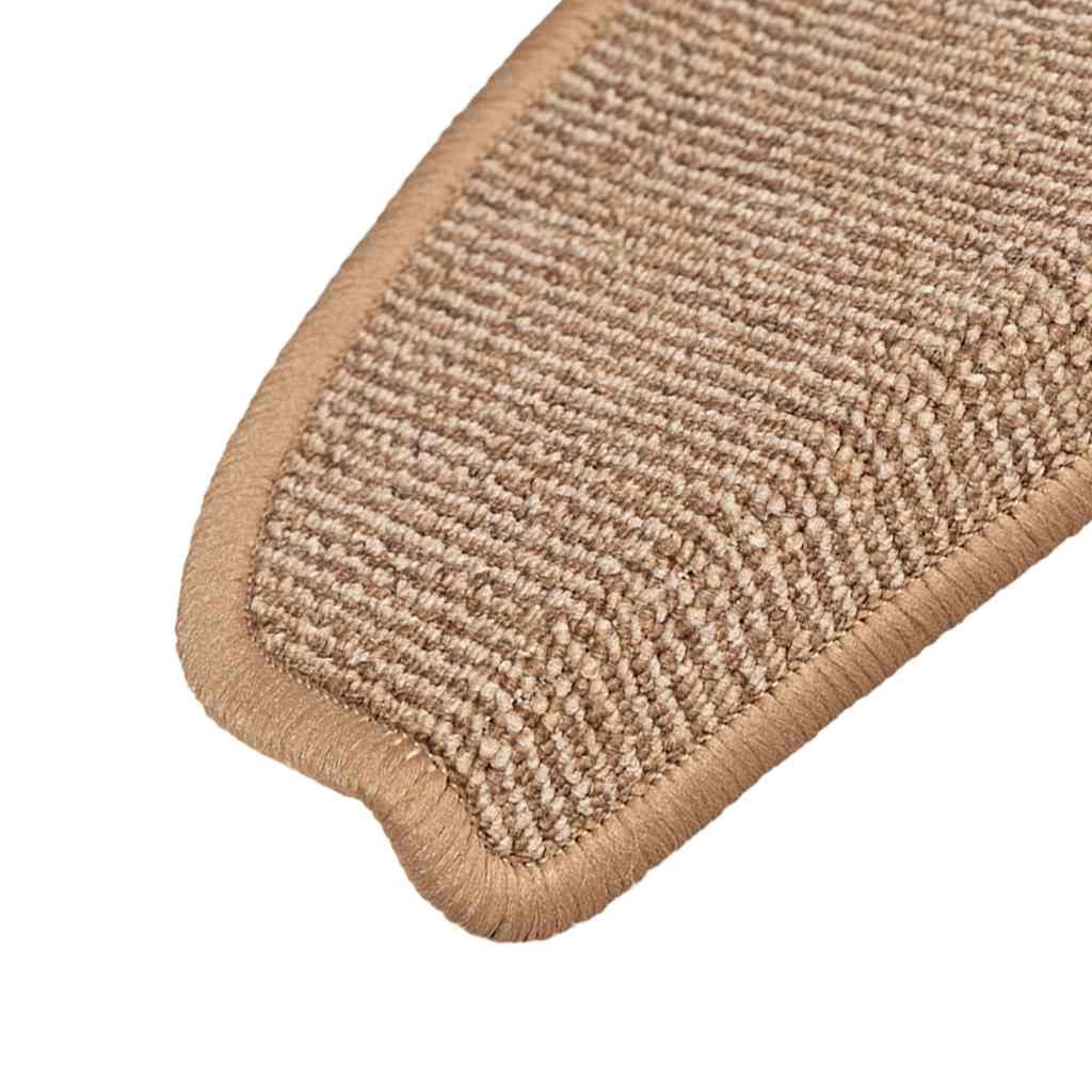 Vidaxl Maty Na Schody 15 Szt. 65X21X4 Cm Jasnobrązowe, Półokrągłe, Duże