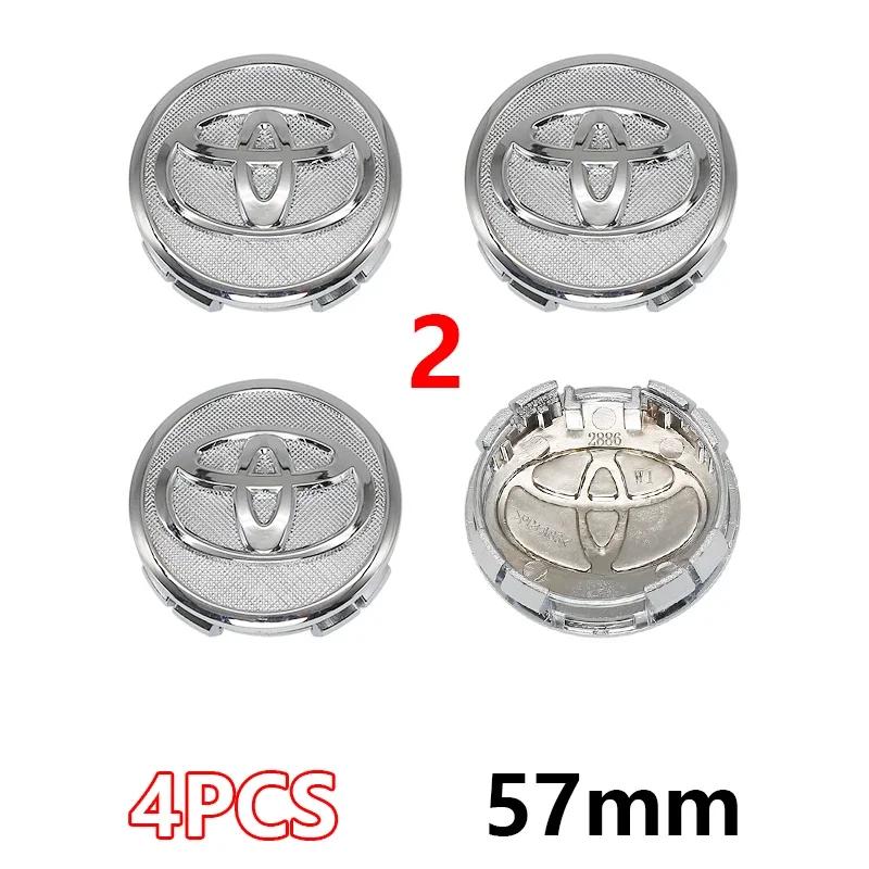 4Pcs 57mm 62mm ABS Car Wheel Center Hub Caps Hub Cap Cover Badge Car Emblem For Toyota C-hr Prado Prius Avensis Rav4 Yaris Hilux
