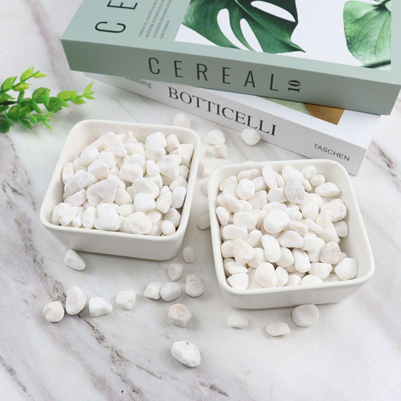 200/400g White High Polished Pebble 2-3cm Size Landscape Materials Natural Decoration Rocks  Garden Bonsai Fish Tank Pebbles ZYF