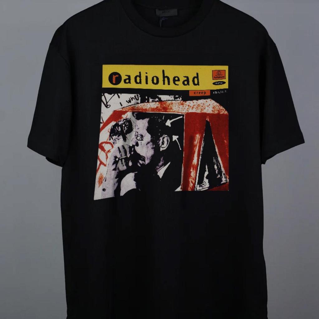 Camiseta Oversize Unisex Radiohead Streetwear Algodón Nuevo Retro Manga Corta Estampado Gráfico Camiseta Unisex Unisex Parejas Producto Caliente