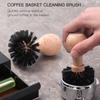 Čisticí kartáč Portafilter Čisticí kartáč na koš na kávu s dřevěnou rukojetí pro kávovar