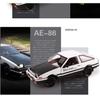 1/20 Movie Car INITIAL D Toyota AE86 Alloy Car Model Diecast & Toy Vehicles Metal Car Model Simulation Sound Light Toy Gift