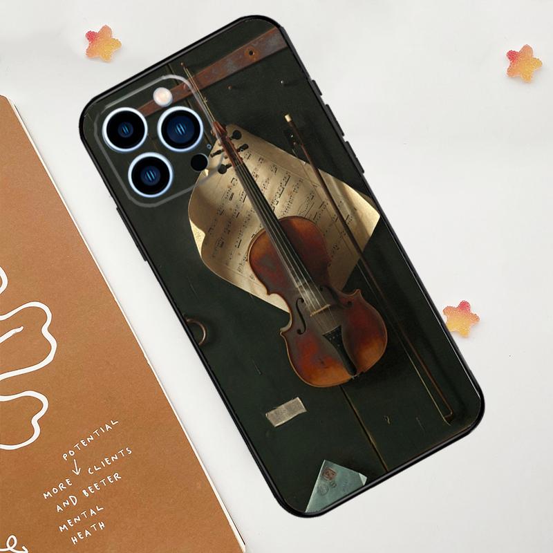 Music Violin Phone Case For iPhone 17 Pro Max 14 13 12 11 15 16 Pro Max Mini 16 Plus 16e 17 Air Funda