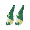 2 Stück Zwergenpuppe Handgefertigt Niedlich Gesichtslos Grüner Hut St. St. Patrick's Day Ornament Plüsch Zwergpuppe für Sofa Esstisch(Männer