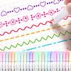 3/6PCS Multiple Flower Shape Highlighter Pen Colorful Roller Tip Curve Liner Marker Writing Drawing Prop Creative Stationery ZYF