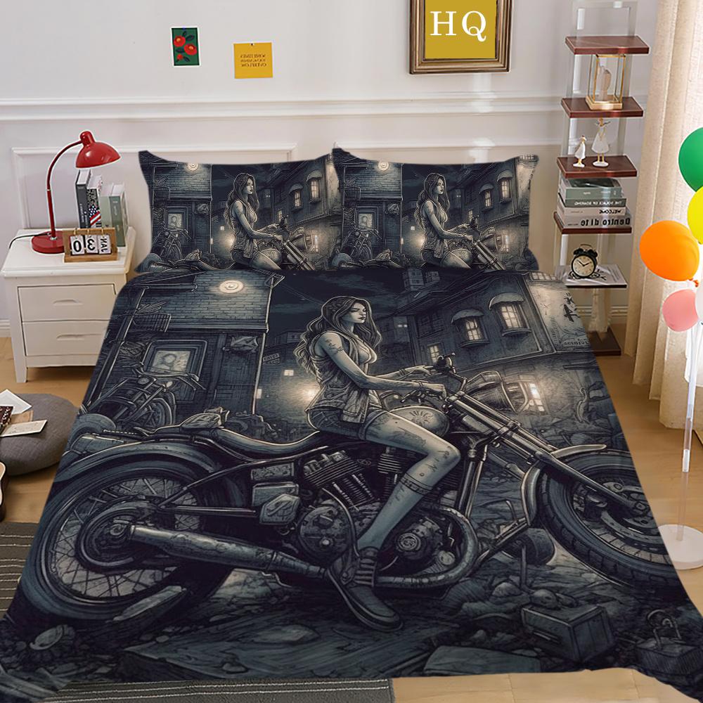 Duvet Cover Set Beauty Skull Printed Full Size Microfiber Bedspreads High Quality Luxury Bedding Cover