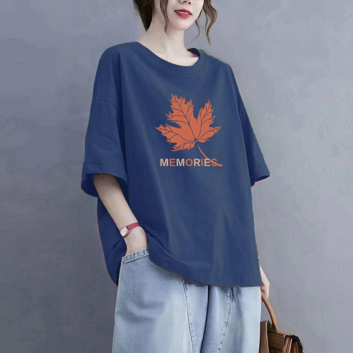 

Футболка из хлопка с короткими рукавами, женская летняя, большого размера, свободная, модная, повседневная, с короткими рукавами S