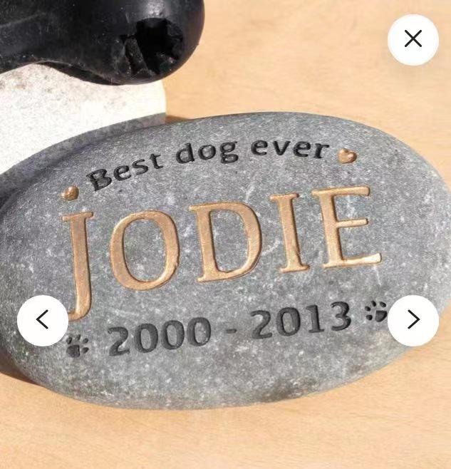 Cross-Border Pet Memorial Stone: Engraved Pebble for Dogs and Animals, Outdoor Use