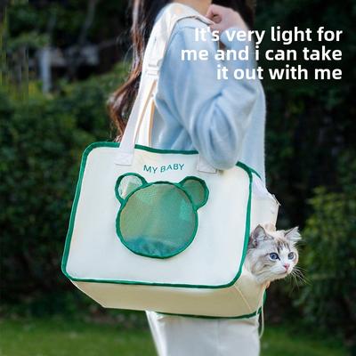 Sac de voyage pour animaux de compagnie, sac à bandoulière simple pour chat, sac à bandoulière pour chien, sac en toile à capuche, universel en toutes saisons, printemps et été