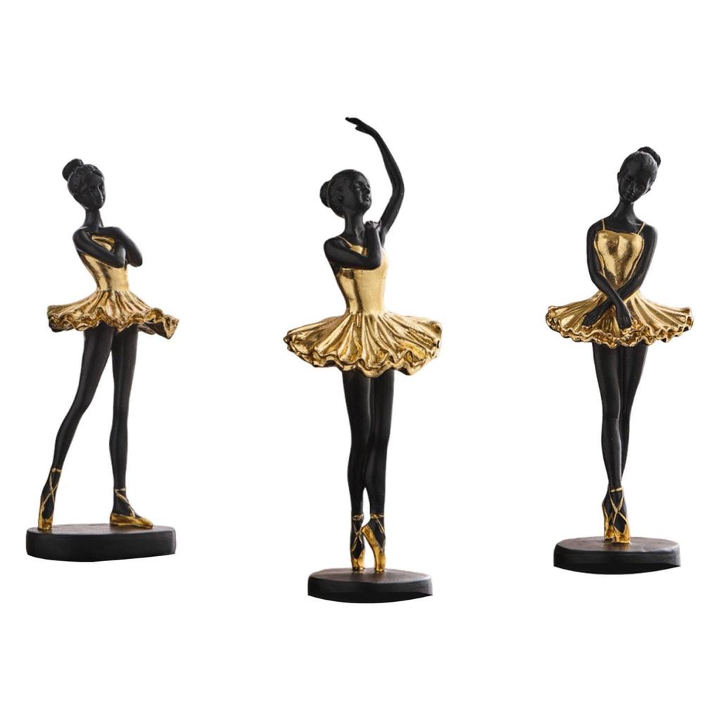 Ballerina Statue Figurine Girl Figure Collection Table Centerpieces Resin for Office Bedroom Bookshelf Fireplace Decoration