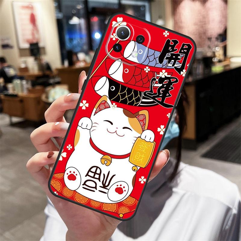 Maneki Neko Lucky Money Cat Case For Xiaomi 17 Pro Max 14 15 Ultra 13T 14T 15T Pro POCO X7 Pro X3 X5 X6 F5 F6 F7 F8 Cover