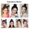 LUPU Straight Hair Scrunchy Chignon Buns For Women Ponytail Hairpieces False Hair With Elastic Bands Black Brown