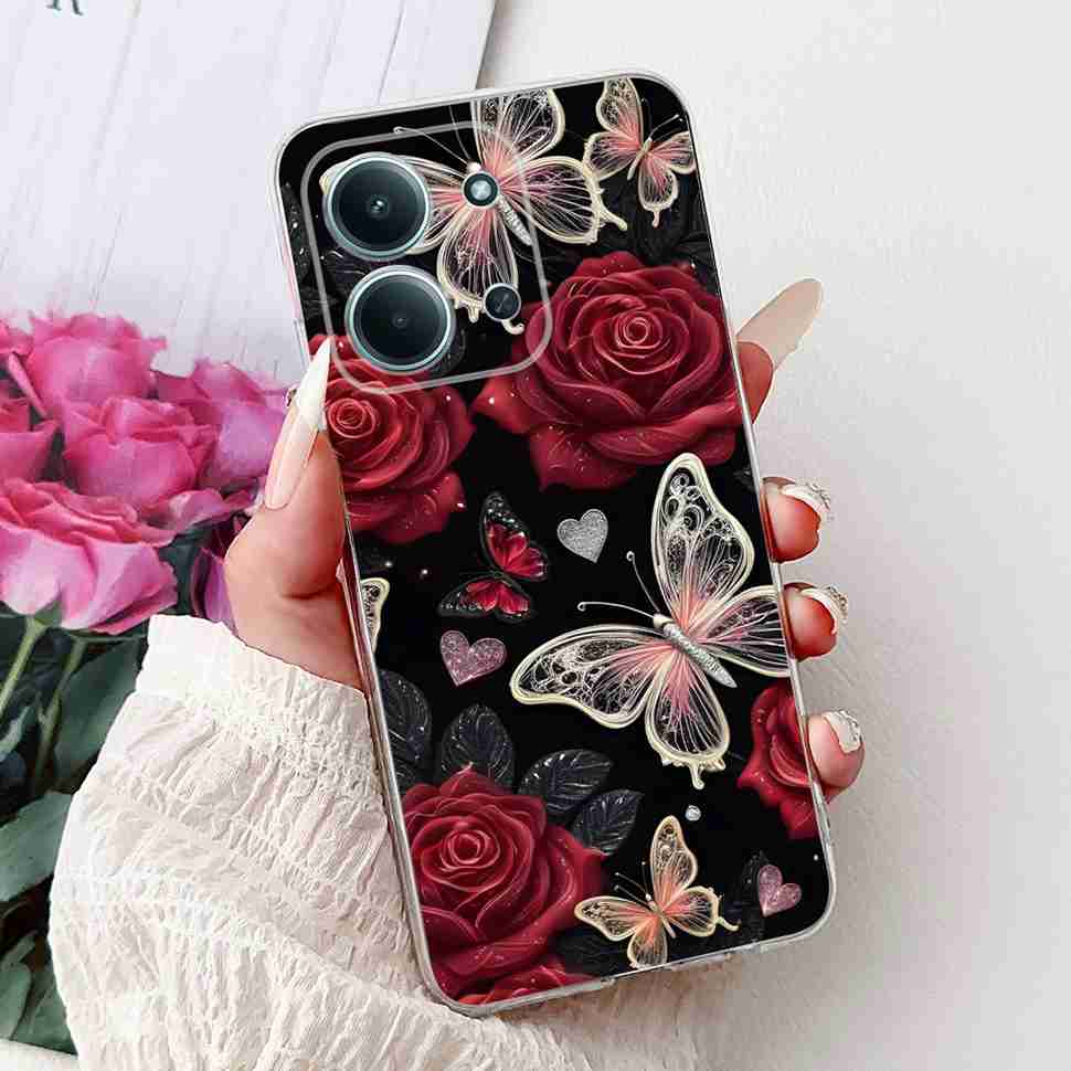 For Xiaomi Redmi 15C 4G 25078RA3EA Case New Butterfly Cute Cat Soft Silicone TPU Cover For Redmi 15C 15c 4G 6.9" Phone Casing