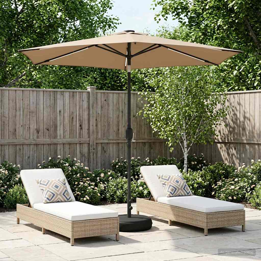 Garden Umbrella with LED Lights and Base 270 X 270 Cm