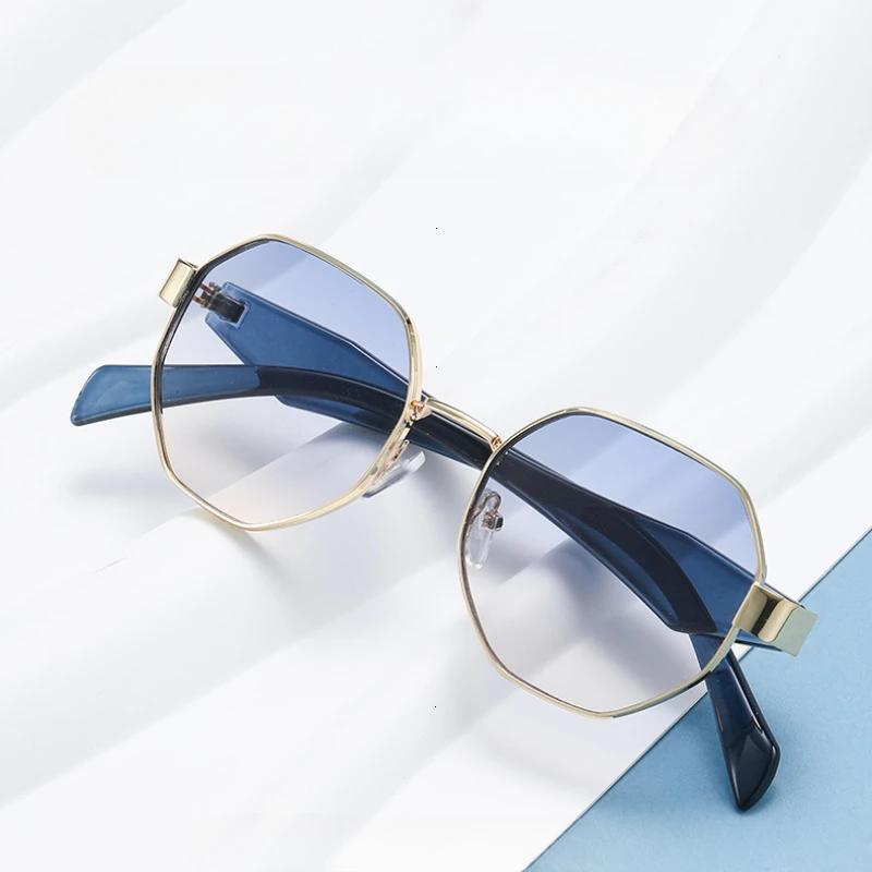 Fashion Polygonal Metal Frame Sunglasses Men Luxury Brand Designer Decorative Sun Glasses New Retro Sunglasses Women Uv400