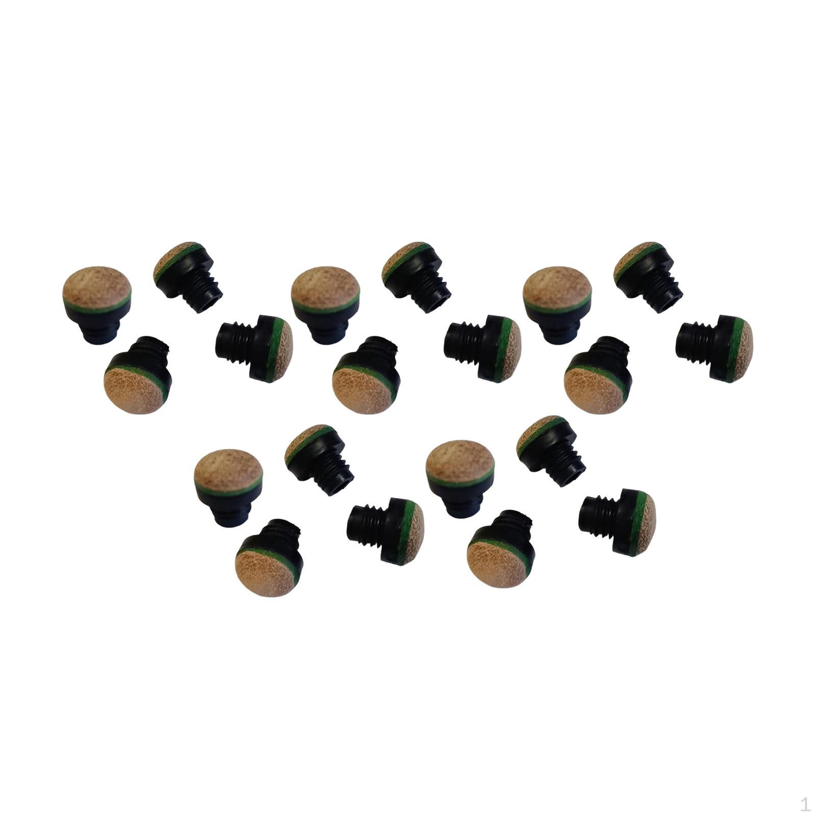

20 Pieces Billiards Cue Tips Spare Parts Screw on 12mm Portable Billiard Supplies Snooker