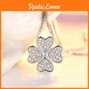 Fashionable Clover Pendant With Sparkling Gemstones Stylish And Sweet Necklace