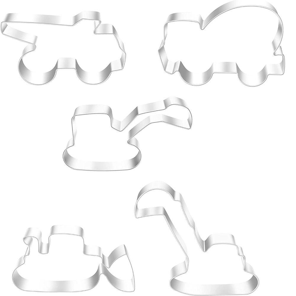 Dumper Gravemaskin Rustfritt Stål Kakeutstikkere Kakedekorasjonsverktøy Modelleringsform Kjeksform