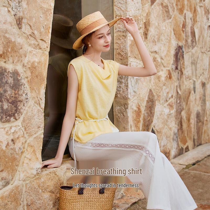 Xiangying Women's French Drape Neck Knit Top