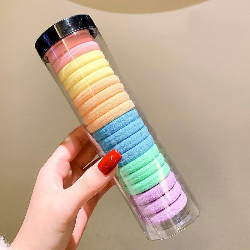 100 Durable Seamless High Elastic Hair Ties with No Damage Barrel Pack
