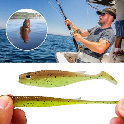3Pcs 7.5CM/2.6G Soft Fishing Lure with Glitter Paddle Tail Realistic Bionic Colorful