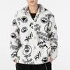 adidas Neo X Sesame Street Co-Branded Tiger Year Limited Edition Full Print Fleece Long Sleeve Jacket Unisex Jackets White HD7298