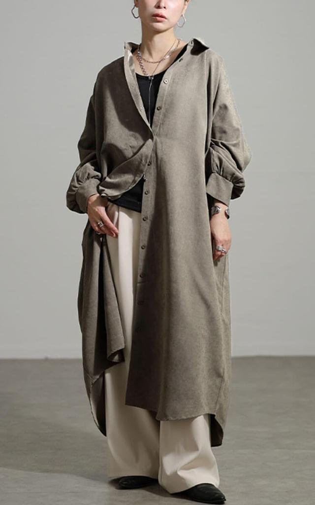 Gold Japan Plus Size Long Dolman Sizes Women's Dress, Sleeves, Pockets, Style, Fall/Winter/Spring, Gray, LL-3L (nw-25051)