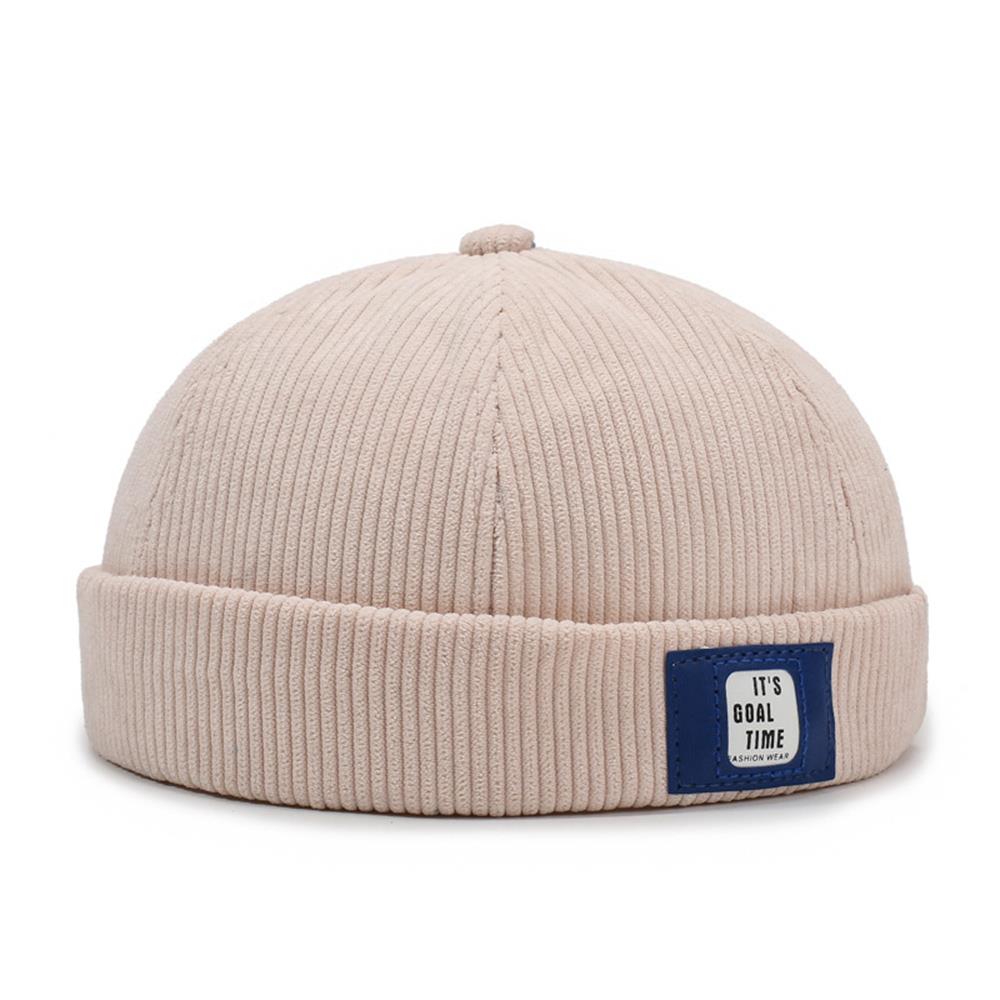 Retro Corduroy Brimless Docker Cap For Men Women Solid Color Adjustable Landlord Docker Cap Streetwear Hip Hop Hats Dome Hats