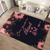 Floral Script: Blessed Quote Rug Non-slip Rug Suitable for Living Room and Bedroom Sofas.
