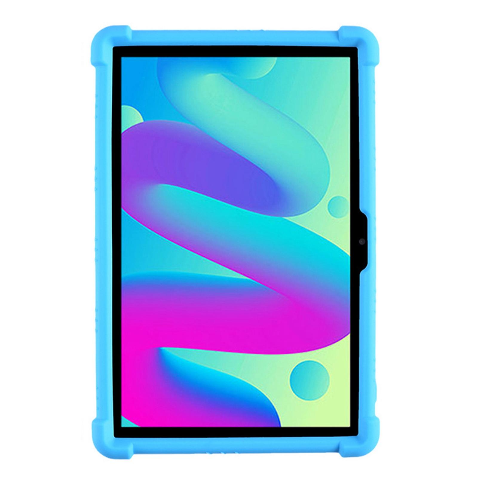 

For TCL Tab 10L/Tab 10 HD 4G Soft Skin Silicone Protective Case Honey Comb Multi-Angle Kickstand Tablet Cover Orange