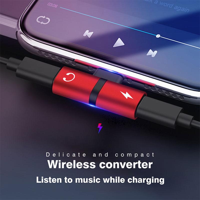 2 In 1 Dual Lighting Charging Listening Calling Adapter For Iphone 11 12 13 X XS MAX XR 7 8 Plus Earphone Audio Charger Splitter