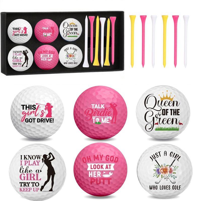 13 Pcs Pink Funny Golf Balls for Women, Golf Gifts For Women, Fun Golfing Balls With Tees And Gift Box