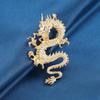 Retro Dragon Totem Brooch Pin for Men's Suits