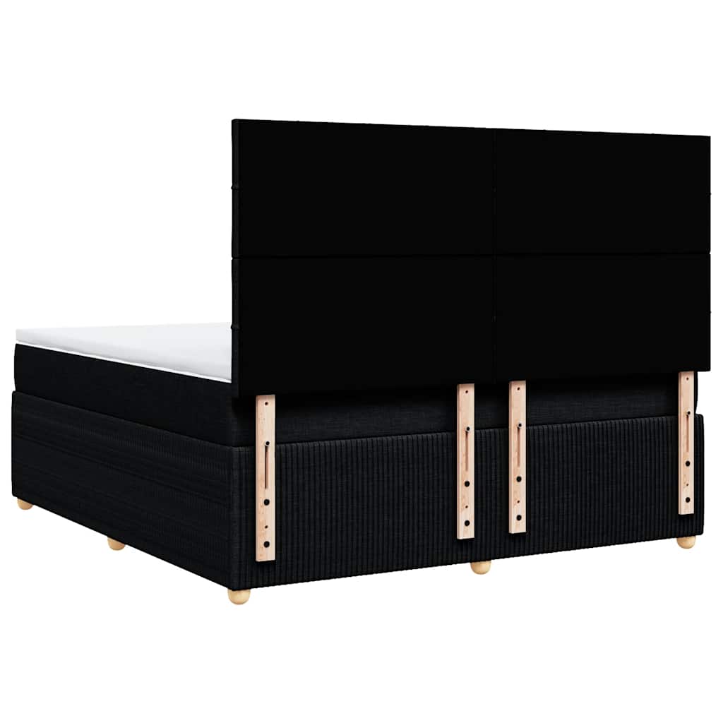 Box Spring Bed with Mattress Black 180 x 200 cm Fabric