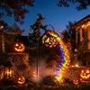 Illuminazione Paesaggistica di Halloween Caldaia da Strega Luce per Cortile Sagoma Volante Paletto da Giardino con Decorazione Metallica Colorata LED Spettrale Decorazione Esterna
