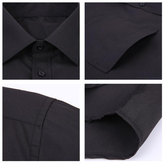 Striped Turn-down Collar Men Shirt French Cuff Button Long Sleeve Buttons Closure