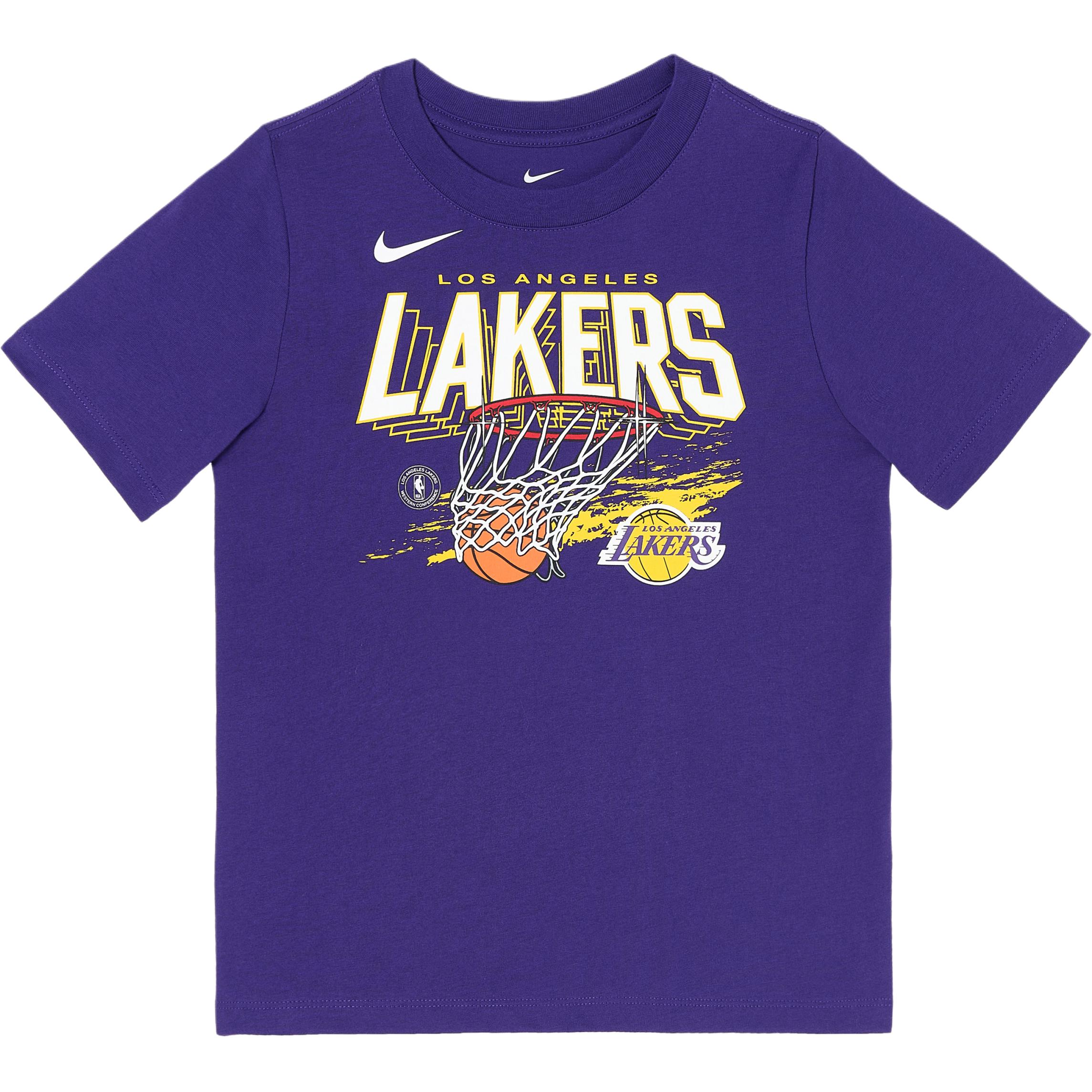

Nike NBA Collaboration Los Angeles Lakers T-Shirt Logo Basketball Round Neck Pullover Short Sleeve Kids Tops 3Z2B3BCJD-LAK L