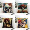 Festival Day Of The Dead Art 4 Pillow Case Linen Cushion Covers For Decorative Sofa Home Pillows Case Car Chair Pillows Cases